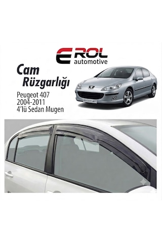 Peugeot 407 2004-2011 4'lü Sedan Mugen Cam Rüzgarlığı Siyah