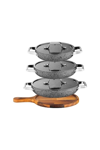 Brioni Sh-110101 Stone 7prç Sahan Seti Gri