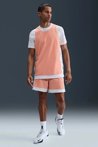 Nike Dri Fit Reversible Basketball Short Çift Taraflı Erkek Basketbol Şortu Beyaz Turuncu Beyaz - Turuncu