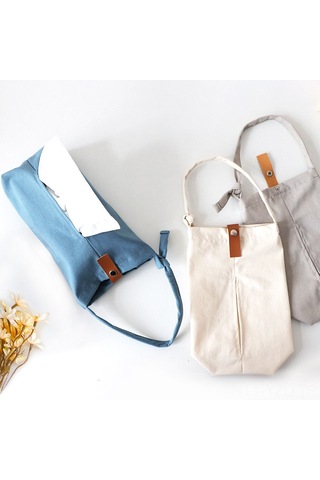 Yuntech01 Mavi Kumaş Havlu Kutusu - Otomobil, Salon Ve Ev İçin Asılı Tasarım - Dayanıklı Kumaş Malzeme - Logo Tasarımı Seçeneği