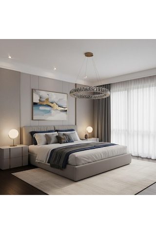 Kristal Uzaktan Kumandalı 40 Cm Avize Gold