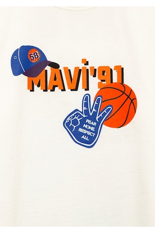Mavi - Mavi 91 Baskılı Ekru Tişört 6610462-70057