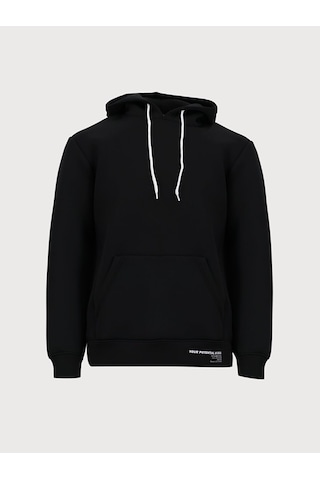 Ltb Sırtı Slogan Baskılı Kapüşonlu Erkek Sweatshirt - Siyah 011258650360069 200 Siyah