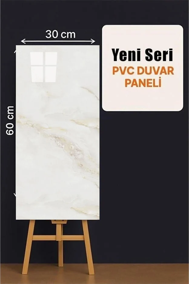 10 Adet 60x30 Pvc Esnek Duvar Paneli Açık Krem