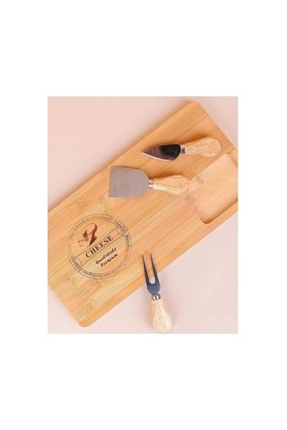 Premium Bambu Peynir Kesme Sunum Tahtası Mutfak Gereci Meyve Tabağı Ev Hediyesi Çok Renkli