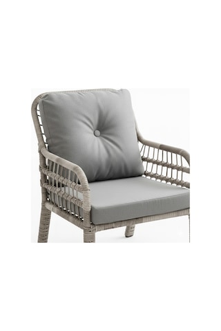 Capri Swing Pisa Üçlü Rattan Bahçe Balkon Oturma Grubu Beyaz 801