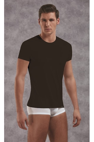 DOREANSE Erkek Siyah Viloft Kısa Kol Termal T-Shirt 2872