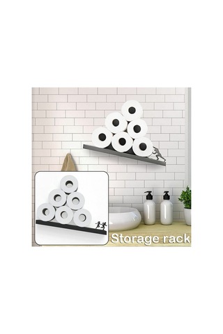 Novahub Yaratıcı Hercules Paslanmaz Çelik Tuvalet Kağıtlığı Kutusu, Banyo Doku Tutucu, 44x10x10 Cm, Pratik Banyo Aksesuarı Diğer