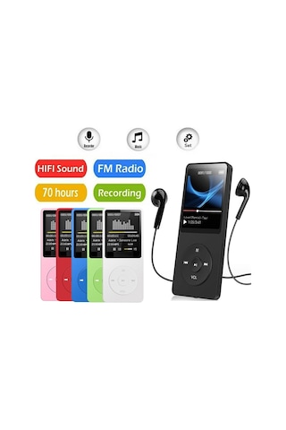 1049mp 8gb Hafıza Kartı Ekranlı Mp3 Çalar Dahili Hoparlör Fm Radyo Bluetooth Müzik Çalar