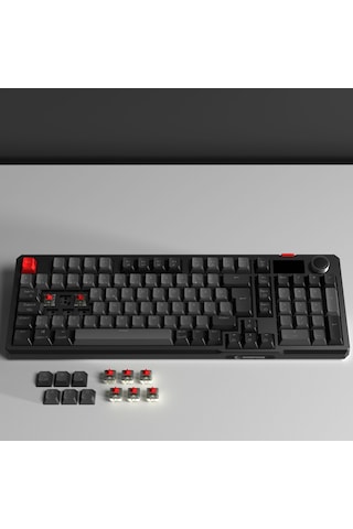 Loyal Pro Gri/siyah 3 Bt + 2.4 Ips Ekranlı Red Switch Rgb Mekanik Kablosuz Klavye