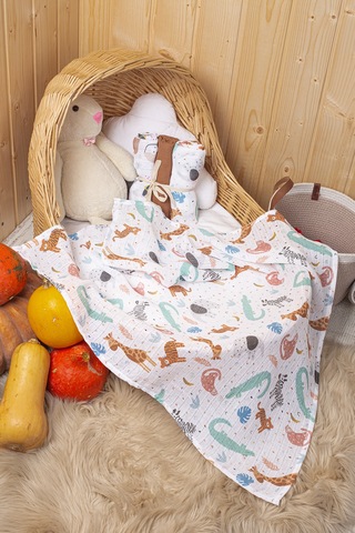 Luckka 3'lü Çok Amaçlı Müslin Örtü Seti - 75x75 Cm - Ztc200 Kahverengi Kahverengi