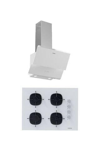 Silverline CS5665W01 - 3490 OSLO 2'li Beyaz Cam Ankastre Set