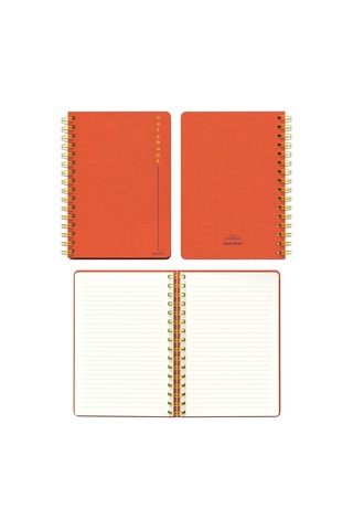 Melimelek Çizgili Defter Turuncu Bez Ciltli - Ceyda Düvenci Turuncu