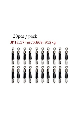 20 Adet Sazan Balıkçılık Hızlı Değişim Besleyici Döner Besleyici Döner Yapış Mücadele Konektörü - 17mm