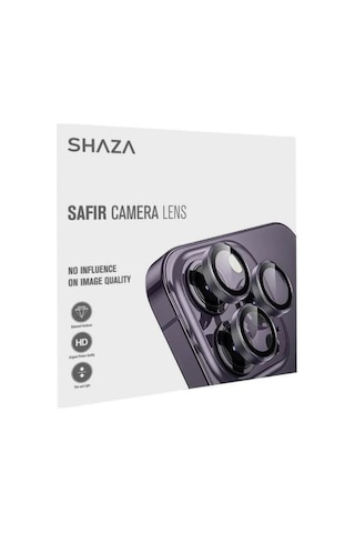 Shaza iPhone 15 Pro Apple Max Uyumlu Ile Darbeye Dayanıklı Mekanizmalı Safir Kamera Lens Koruyucu