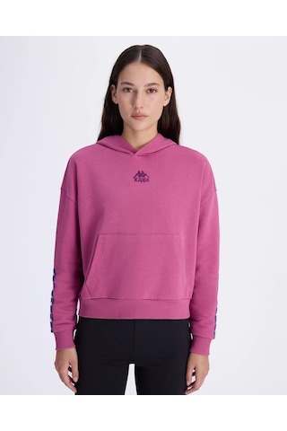 Kappa Authentic Alcott Hoodie Kadın Pembe Comfort Hoodie Siyah