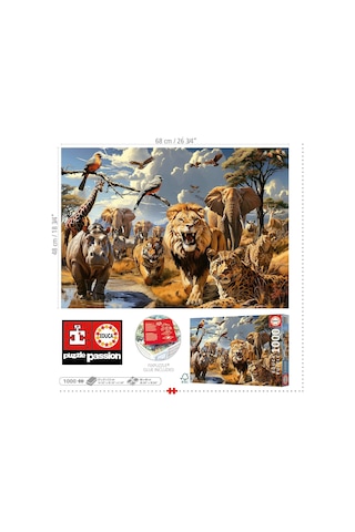 Educa 1000 Vahşi Hayvanlar Puzzle - 1000 Parça - 19920 - Wild Animals
