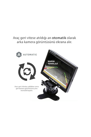 7 Inch Araç İçi Kamera Monitörü Geri Vites Uyumlu