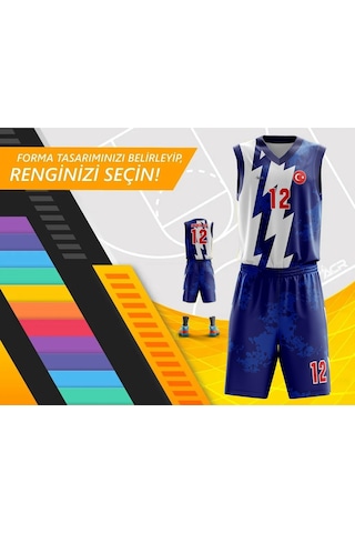 Acr Giyim 50-60-Warriors Splash Dizayn Kişiye Özel Basketbol Forması Lacivert