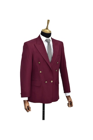 Erkek Bordo Renk, Kruvaze Tek Ceket Sivri Yaka Bgl-krv001 Bordo