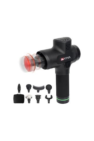 Asvıva Mgn1 Physiovibe Pro Masaj Tabancası Ve Isıtma Başlıklı Masaj Tabancası, 7 Masaj Başlığı, Değiştirilebilir Pil 2400 Mah Ve Usb Şarj Fonksiyonu