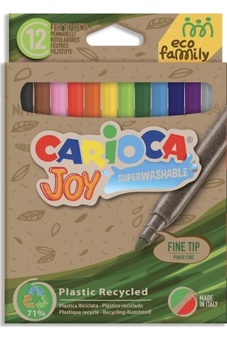 Carioca Ecofamily Joy Süper Yıkanabilir Keçeli Boya Kalemi 12'li