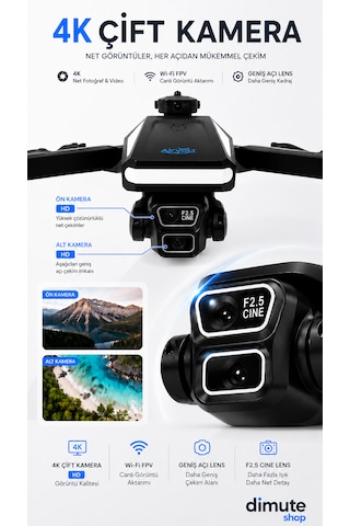 S5 Hp Intelligent Aerial Drone 4k Çift Kameralı Fırçasız Motorlu Katlanabilir Drone