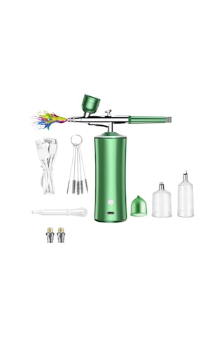 Yifomall 600kpa Yüksek Basınçlı Tırnak Sprey Tabancası, Model Boyama Ve Gradyan Renk Geçişi İçin Elektrikli Sprey Seti Temizleme Fırçası + 2 Nozul