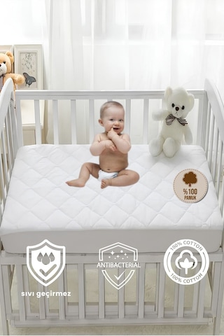 Formeya Pamuk Kapitone Fitted Sıvı Geçirmez Bebek Çocuk Alezi