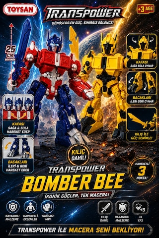 Transformer Optimus Prime / Bumble Bee Robot Oyuncak 2'li Set