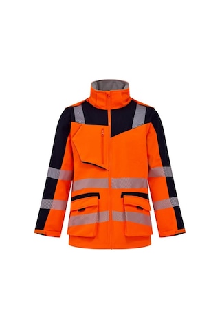 Softshell Kırçıllı Reflektörlü Parka İş Montu Turuncu Sarı