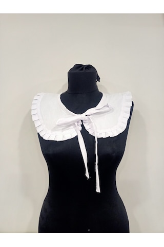 Kadın Fırfır Detay Gömlek Yaka Beyaz