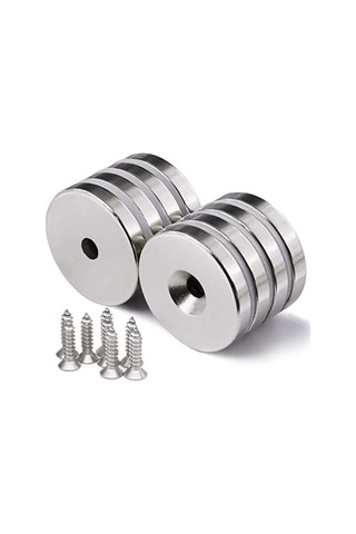 50 Adet 25x10/5x5,5 Mm Neodyum Mıknatıs Havşa Delikli Magnet Vida Atılabilir N35 Nikel Paslanmaz diğer