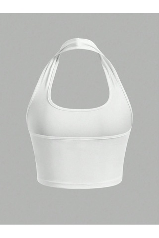 2'li Paket Kare Yaka Siyah Ve Beyaz Renk Boyun Askılı Crop Top Bluz