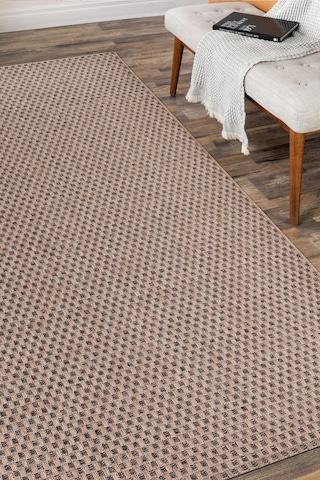 Sierra Halı Jüt Hasır Görünümlü Modern Kilim Ve Yolluk, İnce Bukle Dokuma Kahve Bej