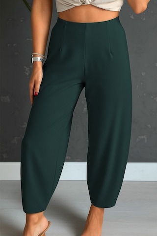Ahes Shopping Kadın Yüksek Bel Krep Pantolon Yeşil