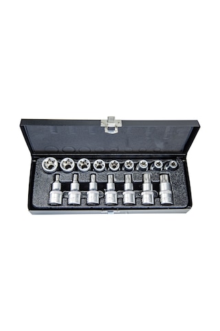 NT Tools NCSET83 16 Parça 1/2" CR-V Torx ve E Tipi Torx Lokma Seti NT Tools NCSET83 16 Parça 1/2" CR-V Torx ve E Tipi Torx Lokma Seti