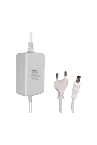 Weko Tottolet 1200 12 Volt - 3.2 Amper 5.5 2.5 Uçlu Yerli Üretim Plastik Kasa Beyaz Masaüstü Adaptör
