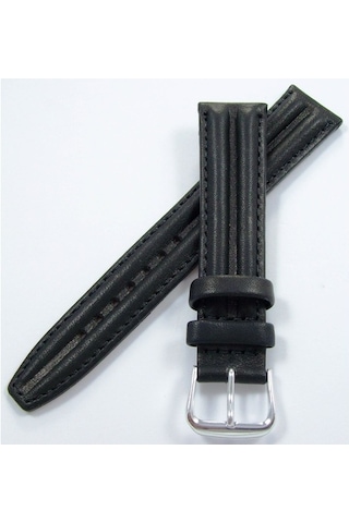 Upper Deri Saat Kayışı 18Mm Siyah Saat Kordonu Çift Fitilli Spor