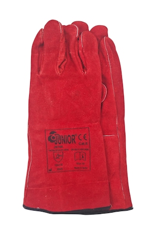 Junıor Jn 108 Bordo Kaynakçı Eldiveni 35 Cm Uzun 12 Adet