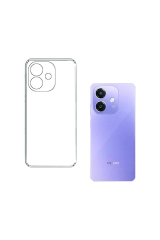 Oppo A3 İle Uyumlu Kılıf Şeffaf Kamera Korumalı Esnek Silikon Telefon Kılıfı Kapak