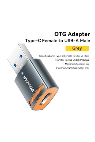 Essager Usb 3.0 To Type-c 5a 5gbps Hızlı Çevirici Dönüştürücü