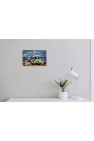 Cajuart Paradise Woswos Temalı 20X30 Cm Metal Plaka Metal Tablo