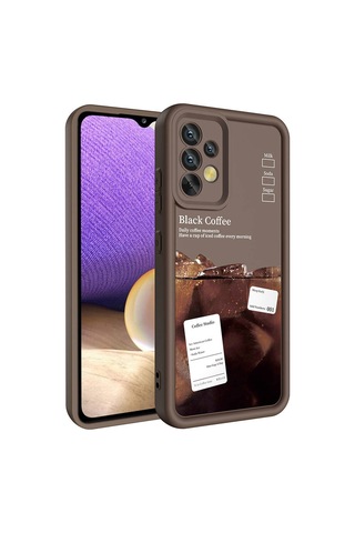 Galaxy A32 4g Kılıf Kamera Korumalı Baskılı Arka Yüzey Zore Klas Kapak Siyah