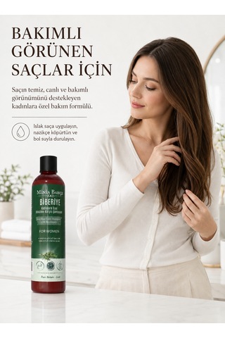 Biberiye Şampuan Biberiye Yağı, Biotin Ve Panthenol İçeren Saç Ve Saç Derisi Bakım Şampuanı, 400 Ml Zayıf - Yıpranmış