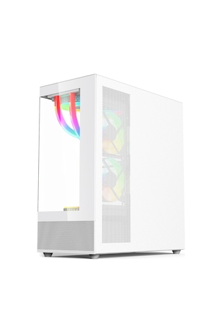 Gametech Phantom 6 x 120 MM RGB Fanlı Oyuncu Bilgisayar Kasası Beyaz