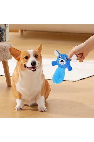 Renkli Sesli Peluş Köpek Isırma Oyuncağı