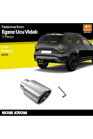 Dacia Duster 2 Krom Egzoz Ucu Vidalı 55mm Çap 2018-2023