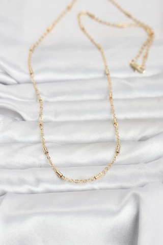 Ceylan Adam Cm 14k Gold Renk Bar Zincir Model 60 Cm Kadın Kolye Çok Renkli