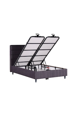Premium Bamboo Sleepy Üçlü Set Gri Baza Başlık Yatak 150 x 200